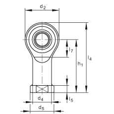 桿端軸承 GIKSL12-PS, 根據(jù) DIN ISO 12 240-4 標(biāo)準(zhǔn)，特種鋼材料，帶左旋內(nèi)螺紋，免維護(hù)