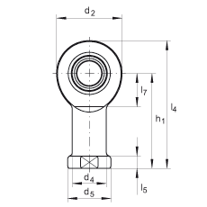 桿端軸承 GIR8-DO, 根據(jù) DIN ISO 12 240-4 標(biāo)準(zhǔn)，帶右旋內(nèi)螺紋，需維護(hù)