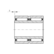 滾針軸承 NAO25X42X32-ZW-ASR1, 無擋邊，雙列