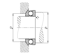 推力深溝球軸承 53203, 根據(jù) DIN 711/ISO 104 標(biāo)準(zhǔn)的主要尺寸，單向，帶球面軸承座圈，可分離