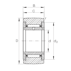 支撐型滾輪 NATR5, 軸向引導(dǎo)，兩側(cè)間隙密封