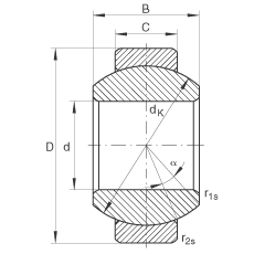 關(guān)節(jié)軸承 GE6-FO, 根據(jù) DIN ISO 12 240-1 標(biāo)準(zhǔn)，需維護(hù)
