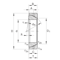 角接觸關(guān)節(jié)軸承 GE65-SX, 根據(jù) DIN ISO 12 240-2 標準，需維護