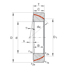 角接觸關(guān)節(jié)軸承 GE25-SW, 根據(jù) DIN ISO 12 240-2 標準，免維護