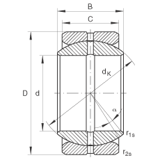 關(guān)節(jié)軸承 GE34-ZO, 根據(jù) DIN ISO 12 240-1 標(biāo)準(zhǔn)，英制尺寸，需維護(hù)