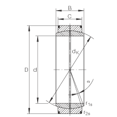 關(guān)節(jié)軸承 GE400-DO, 根據(jù) DIN ISO 12 240-1 標(biāo)準(zhǔn)，需維護(hù)