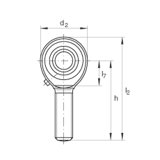 桿端軸承 GAKR14-PB, 根據(jù) DIN ISO 12 240-4 標(biāo)準(zhǔn)，帶右旋外螺紋，需維護(hù)