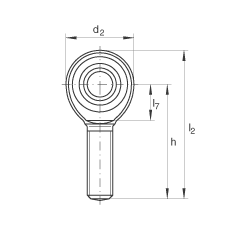桿端軸承 GAKL25-PW, 根據(jù) DIN ISO 12 240-4 標(biāo)準(zhǔn)，帶左旋外螺紋，需維護(hù)