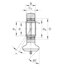 液壓桿端軸承 GK70-DO, 根據(jù) DIN ISO 12 240 標準，帶焊接面，需維護