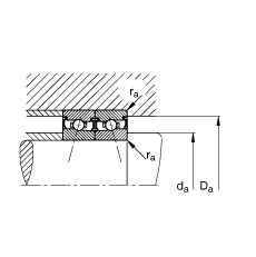 主軸軸承 HSS7028-E-T-P4S, 調(diào)節(jié)，成對安裝，接觸角 α = 25°，兩側(cè)唇密封，非接觸，限制公差