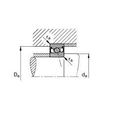 主軸軸承 HCS7004-E-T-P4S, 調(diào)節(jié)，成對或單元安裝，接觸角 α = 25°，兩側(cè)唇密封，非接觸，限制公差