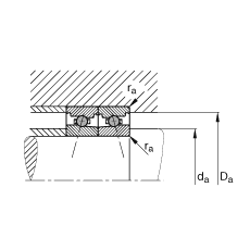 主軸軸承 HC7004-E-T-P4S, 調節(jié)，成對或單元安裝，接觸角 α = 25°，陶瓷球，限制公差